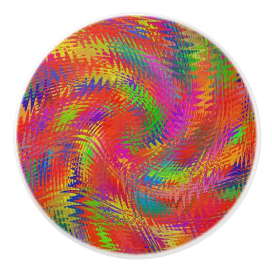 Woven Rainbow Keramische Knop (Voorkant)