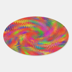 Woven Rainbow Ovale Sticker