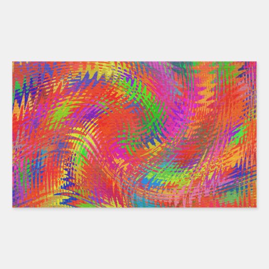 Woven Rainbow Rechthoekige Sticker (Voorkant)