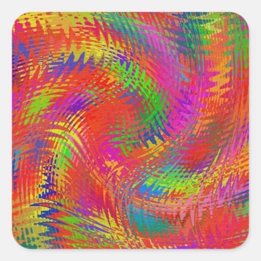 Woven Rainbow Vierkante Sticker (Voorkant)