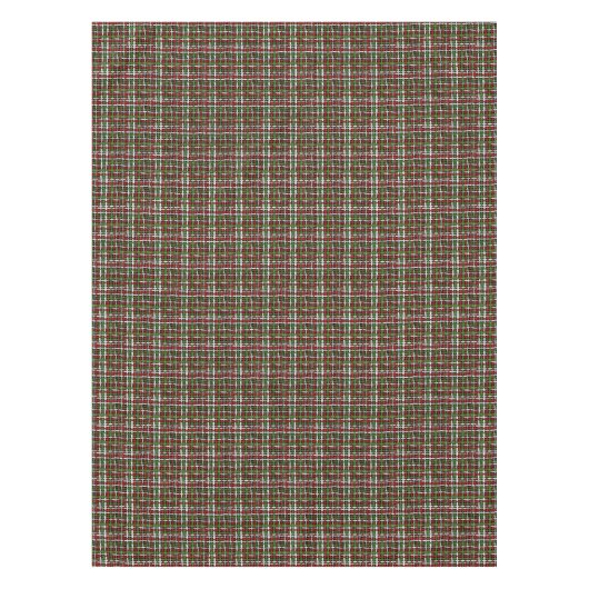 Woven Rough Seasonal Burlap Green White Tafelkleed (Voorkant)