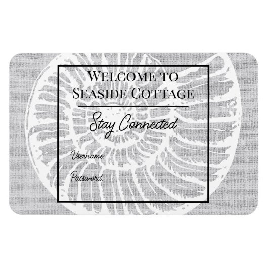 Woven Shell Airbnb Vacation Rental Wifi Magnet Magneet (Horizontaal)