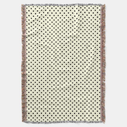 Woven Throw Blanket Stippen Black Cream Deken (Voorkant Verticaal)