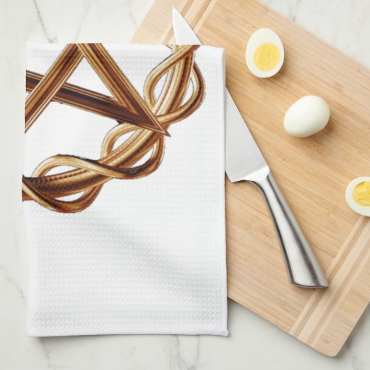 Woven Wicca Pentagram Theedoek (Quarter Fold)