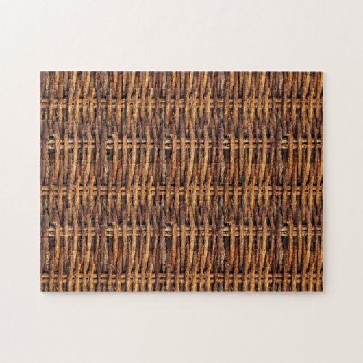 Woven Wicker Basket Pattern Jigzaag Puzzle Legpuzzel (Horizontaal)