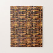 Woven Wicker Basket Pattern Jigzaag Puzzle Legpuzzel (Verticaal)