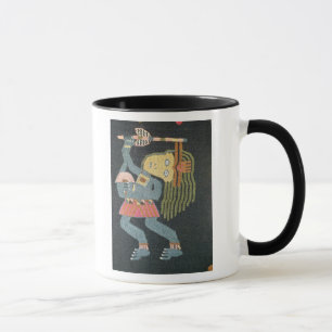 Woven wol danser met baton, Paracas tribe Mok