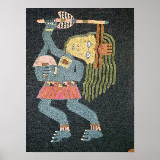 Woven wol danser met baton, Paracas tribe Poster (Voorkant)