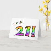 WOW 21E VERJAARDAG KAART (Gele Bloem)