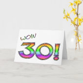 WOW 30E VERJAARDAG KAART (Gele Bloem)