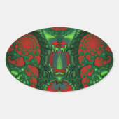 ~ Wow 3D! VROLIJK KERSTFEEST ~ Ovale Sticker (Voorkant)