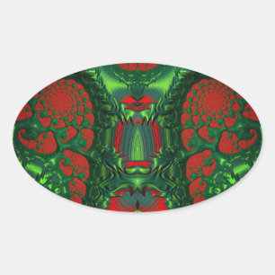 ~ Wow 3D! VROLIJK KERSTFEEST ~ Ovale Sticker