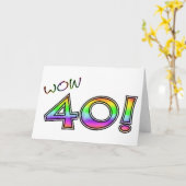 WOW 40E VERJAARDAG KAART (Gele Bloem)