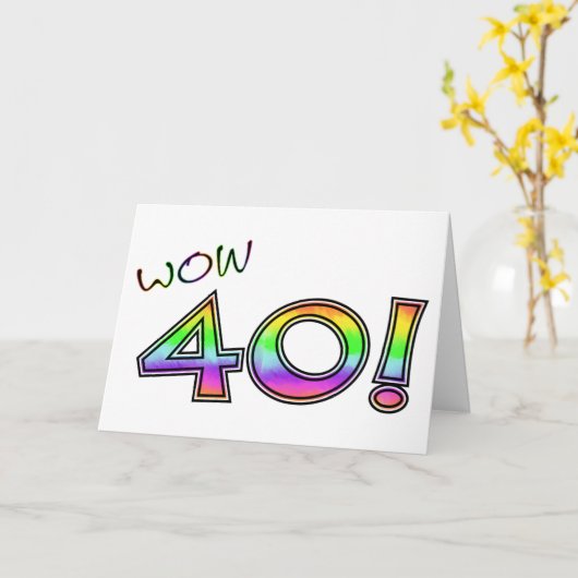 WOW 40E VERJAARDAG KAART (Gele Bloem)