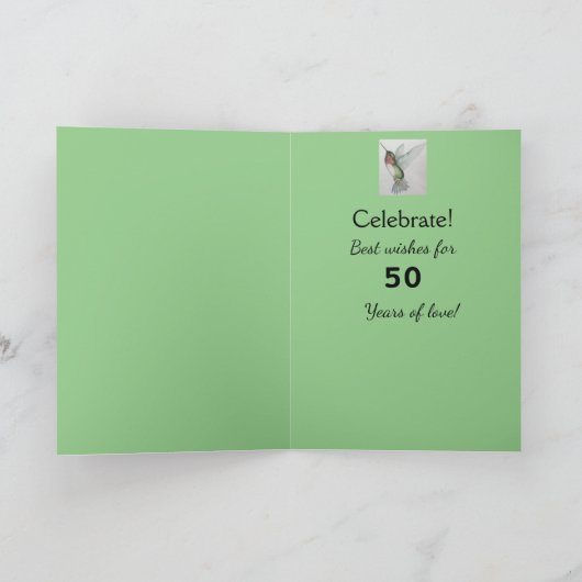 Wow! 50ste Jubileum jaar van de liefde tuin Kaart (Binnen)