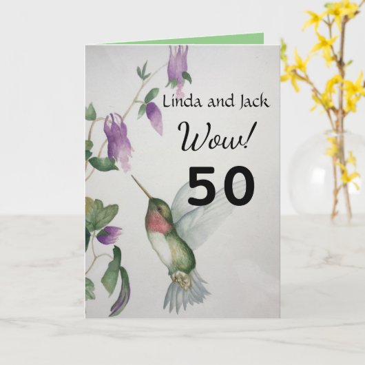 Wow! 50ste Jubileum jaar van de liefde tuin Kaart (Gele Bloem)