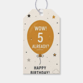 Wow! 5 Al? Verjaardagscadeautag Cadeaulabel