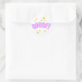 “WOW!” Aanmoedigingssticker Ronde Sticker (Tas)
