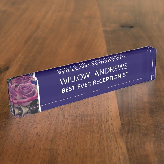 Wow! Beste RECEPTIONISTE bureaudesk naamplaat Naambordje (Zijkant)