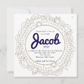 WoW Cityscape of Jerusalem Bar Mitzvah Invite Kaart (Voorkant)