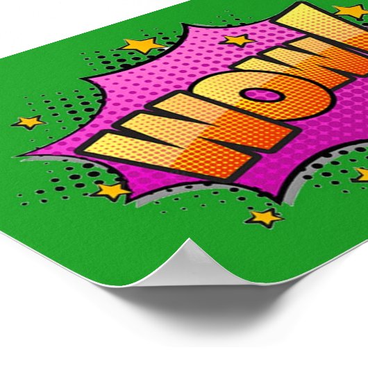 Wow Comic Sound-effect Poster (Hoek)