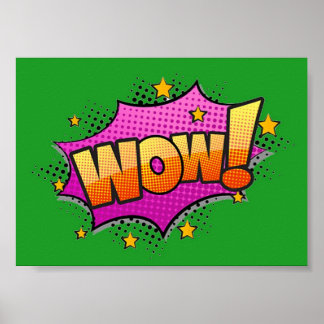 Wow Comic Sound-effect Poster