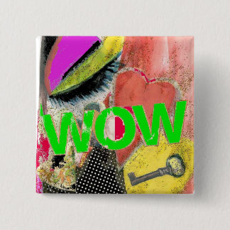 WOW DIGITAL ART PIN VIERKANTE BUTTON 5,1 CM