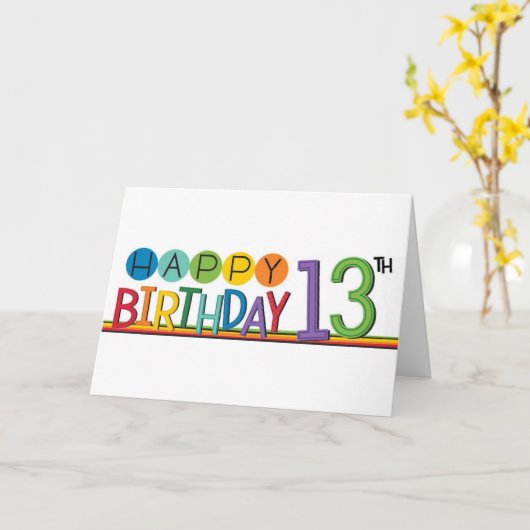 WOW EEN TIENER **13e VERJAARDAG* WENSEN Kaart (Gele Bloem)