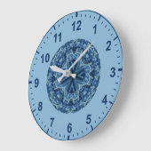 WOW! Fractal Pattern Blue en Aqua ~ Grote Klok (Hoek)