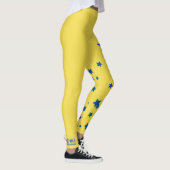 Wow! Geel en blauw Star Down Syndrome Leggings (Rechts)