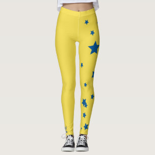Wow! Geel en blauw Star Down Syndrome Leggings