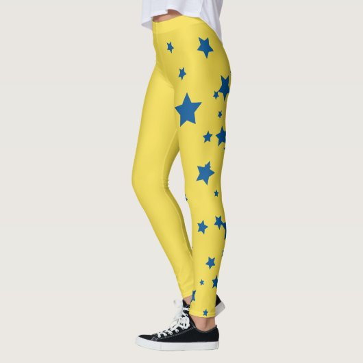 Wow! Geel en blauw Star Down Syndrome Leggings (Links)