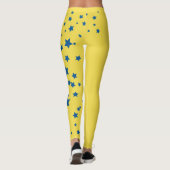 Wow! Geel en blauw Star Down Syndrome Leggings (Achterkant)