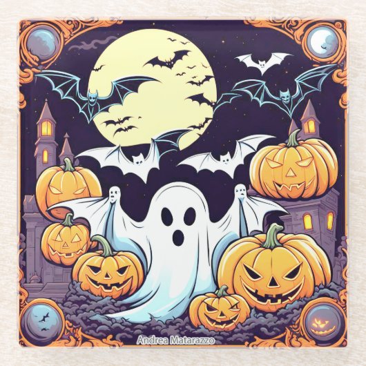 Wow Halloween Thrill Glazen Onderzetter (Voorkant)