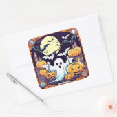 Wow Halloween Thrill Vierkante Sticker (Envelop)