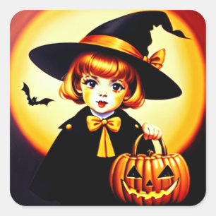 ~WOW! HALLOWEEN TRICK OR TREAT ~ VIERKANTE STICKER