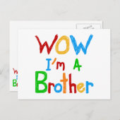 WOW Ik ben een Brother T-shirts en GIfts Briefkaart (Voorkant / Achterkant)