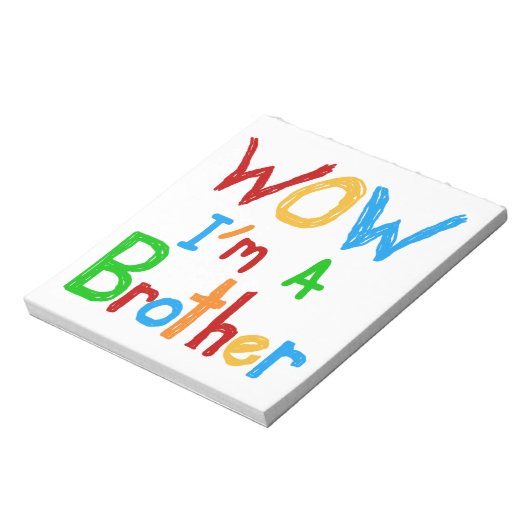 WOW Ik ben een Brother T-shirts en GIfts Notitieblok (Linkerzijde)