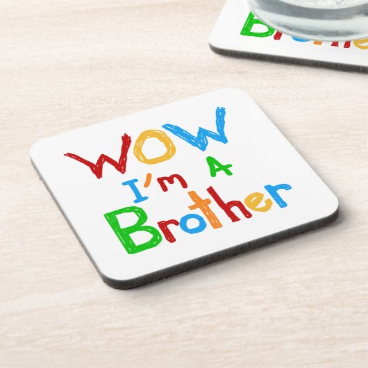 WOW Ik ben een Brother T-shirts en GIfts Onderzetter (Linkerzijde)