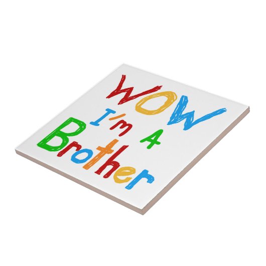 WOW Ik ben een Brother T-shirts en GIfts Tegeltje (Zijkant)