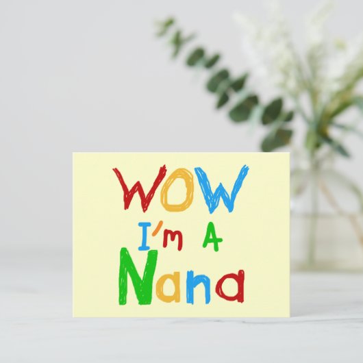 WOW Ik ben een Nana tshirts en geschenken Briefkaart (Staand voorkant)