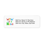 WOW Ik ben een Nana tshirts en geschenken Etiket (Voorkant)