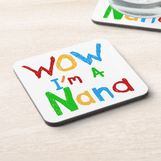 WOW Ik ben een Nana tshirts en geschenken Onderzetter (Linkerzijde)