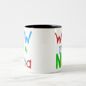 WOW Ik ben een Nana tshirts en geschenken Tweekleurige Koffiemok (Center)