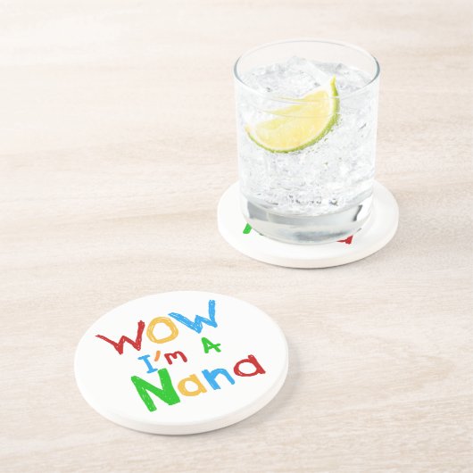 WOW Ik ben een Nana tshirts en geschenken Zandsteen Onderzetter (Zijkant)