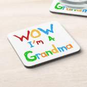 WOW Ik ben een oma T-shirts en geschenken Bier Onderzetter (Linkerzijde)