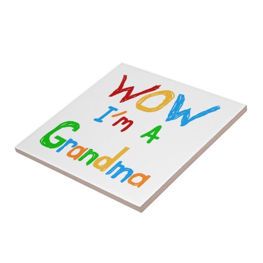WOW Ik ben een oma T-shirts en geschenken Tegeltje (Zijkant)