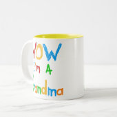 WOW Ik ben een oma T-shirts en geschenken Tweekleurige Koffiemok (Voorkant links)