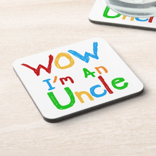 WOW Ik ben een oom T-shirts en GIfts Drankjes Onderzetter (Linkerzijde)