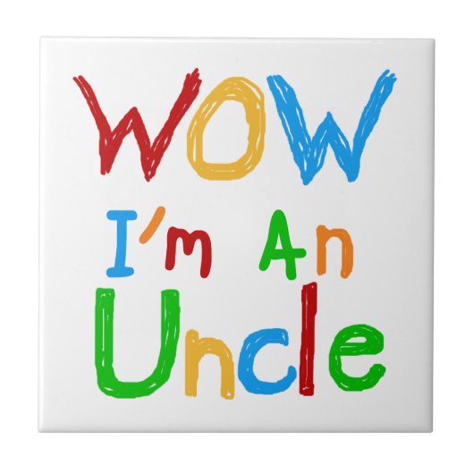 WOW Ik ben een oom T-shirts en GIfts Tegeltje (Voorkant)
